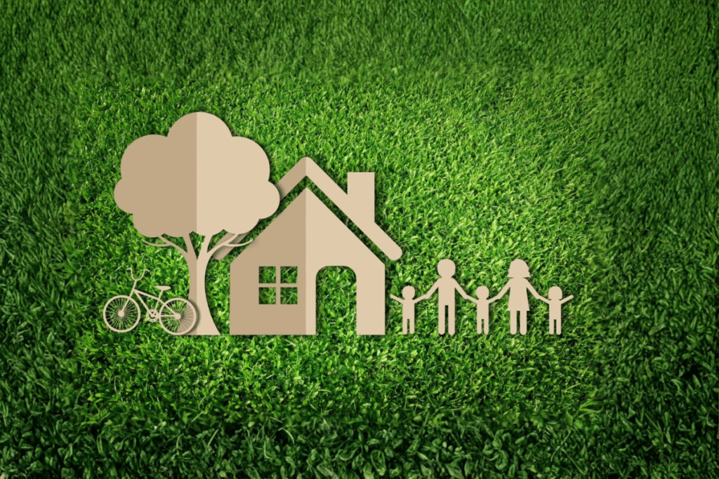 Family and house paper cutouts