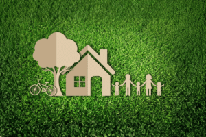 Family and house paper cutouts