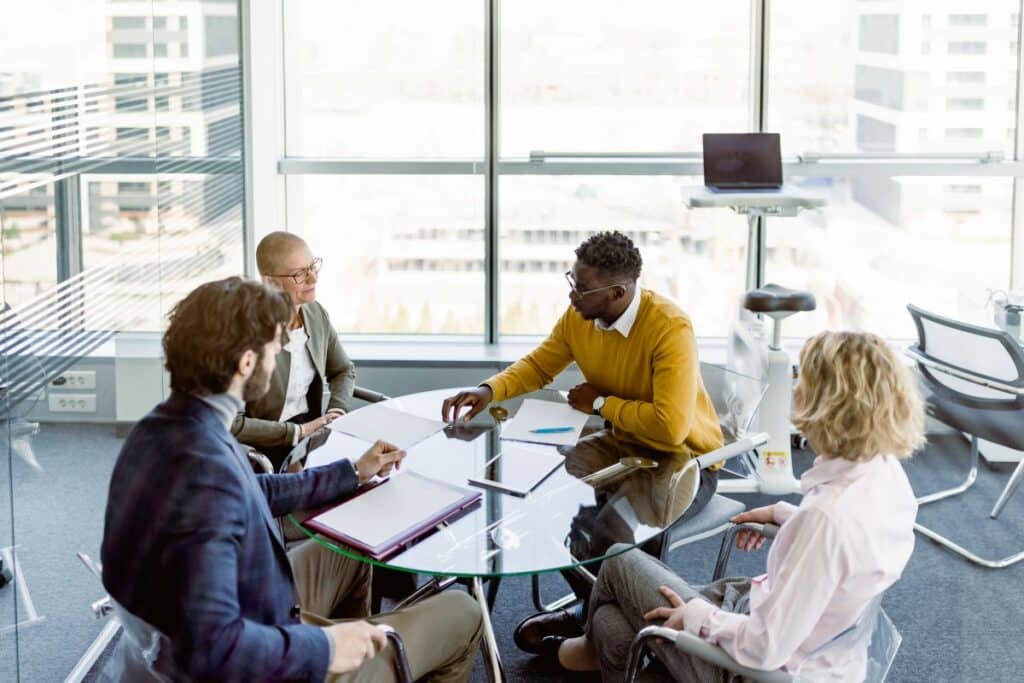 Collaborative meeting around a round table