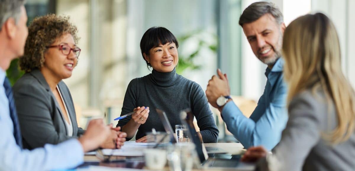 Employees in a meeting